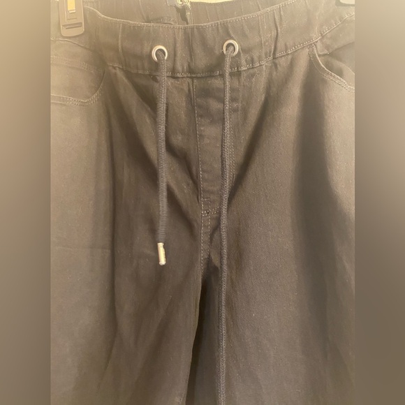 Rewash Jeans Womens XL Denim Joggers Drawstring Elastic Waist High Rise Black - Picture 2 of 9
